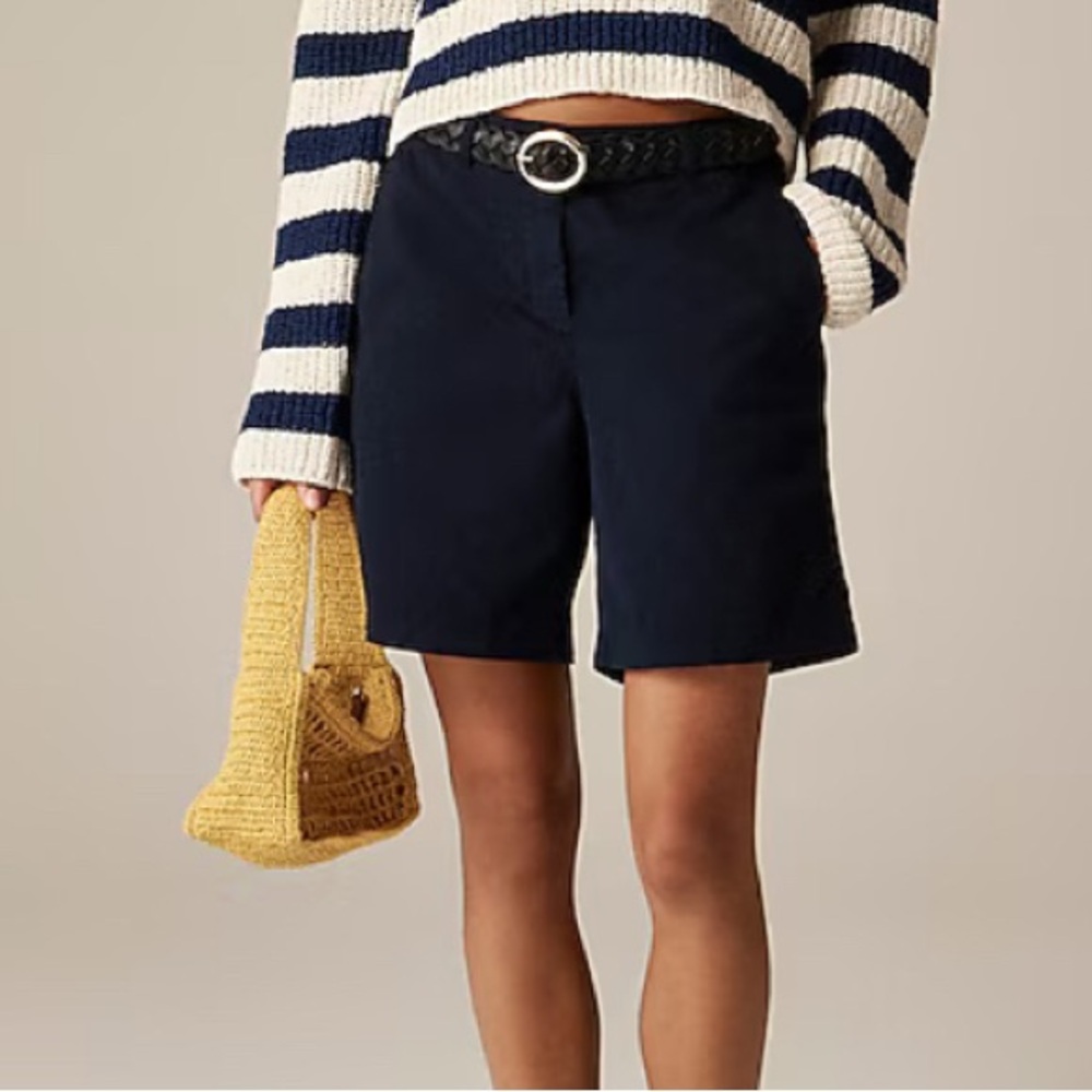 NWT JCrew Womens 9in Navy Blue chino shorts Sz 14